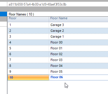 Facility Floor Names