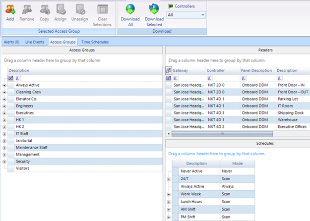 Access Groups Page