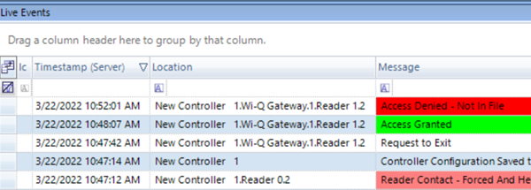 Wi-Q-Controller Events
