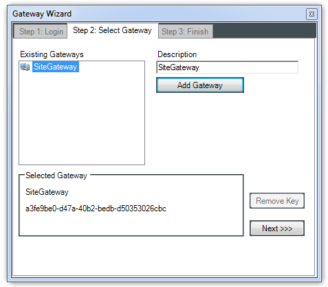 Gateway Setup - Step 2