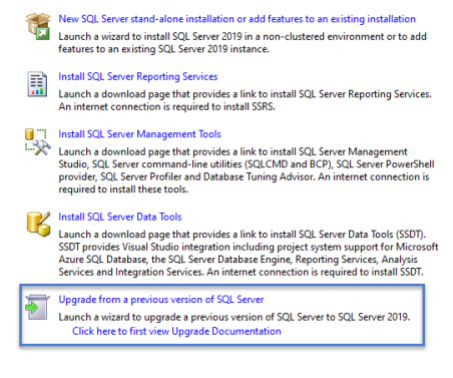 SQL Upgrade Existing