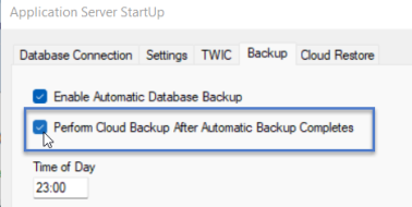 Also perform Cloud backup